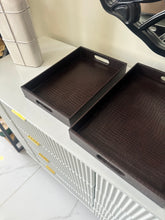 Leather Tray set Dark brown