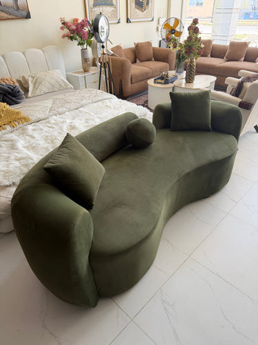Dark Green Isle curved sofa