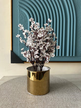 White Eucalyptus with Gold Planter