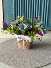 Blue Daisies in Rustic Planter 002