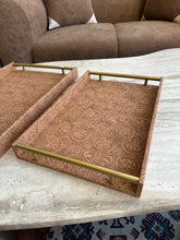 Light Brown Leather Tray set with design 015