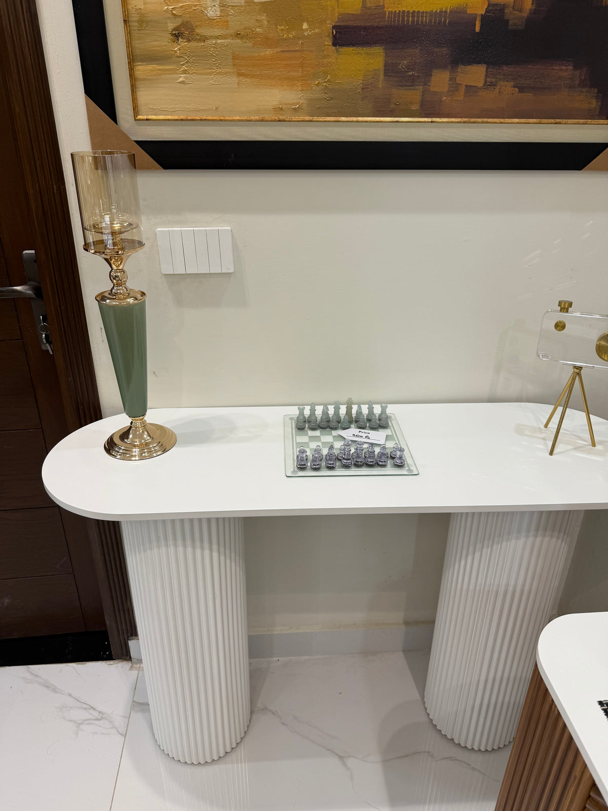Flutted hallway table