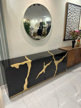 Black Abstract Side Board (High Gloss)