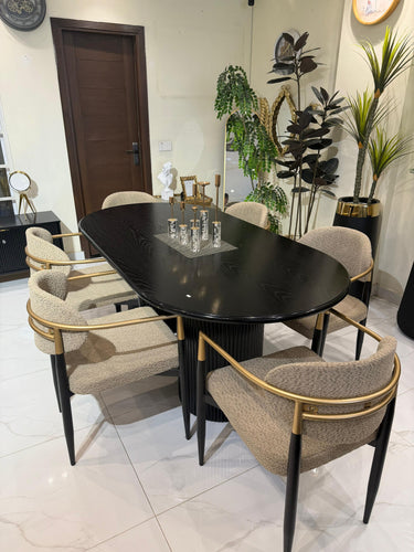Black Ashwood Dining Table set