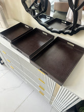Leather Tray set Dark brown