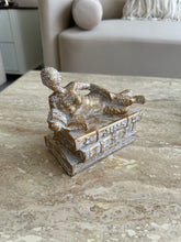 Book Reading Women Sculpture 02- White Antique