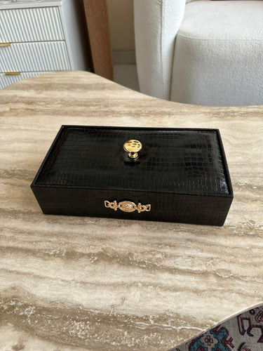 Cutlery Box Leather Black