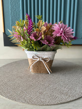 Purple Daisies in Rustic Planter 001