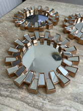 Gold Round wall Mirrors set of 3 002