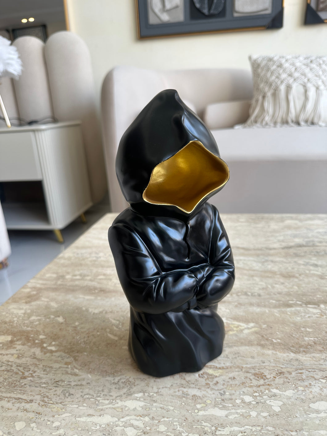Black Hooded Sculpture
