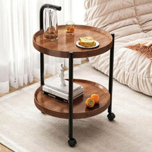 Wooden round serving Trolley