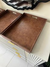 Leather Tray set Light Brown