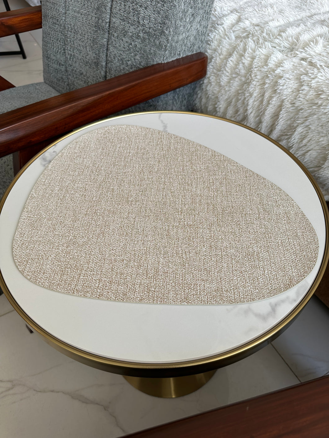 Leatherite Table mat Beige 005