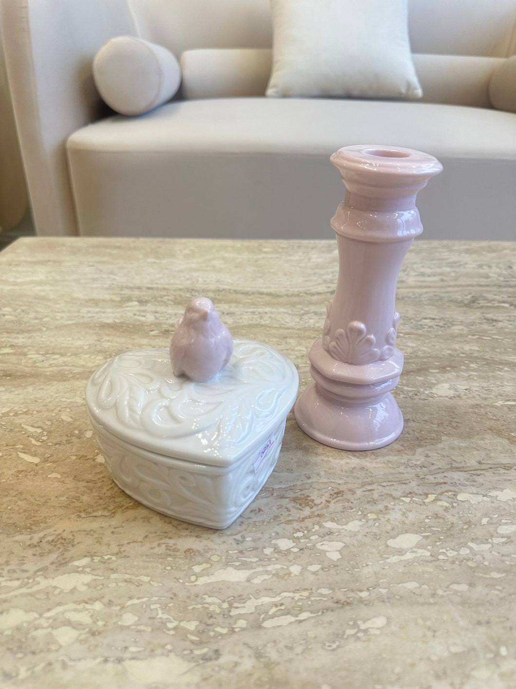 Bird heart jewellary box & candle stand
