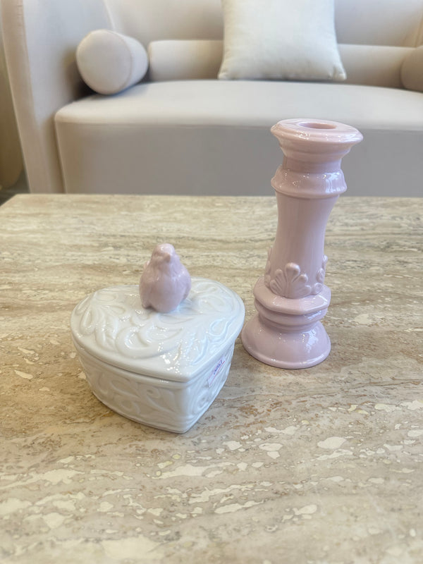 Bird heart jewellary box & candle stand