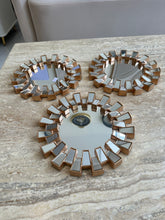 Gold Round wall Mirrors set of 3 002