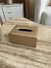 Leather Tissue box gold 18