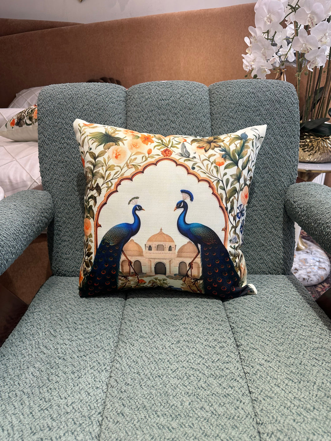 Peacock cushion 010