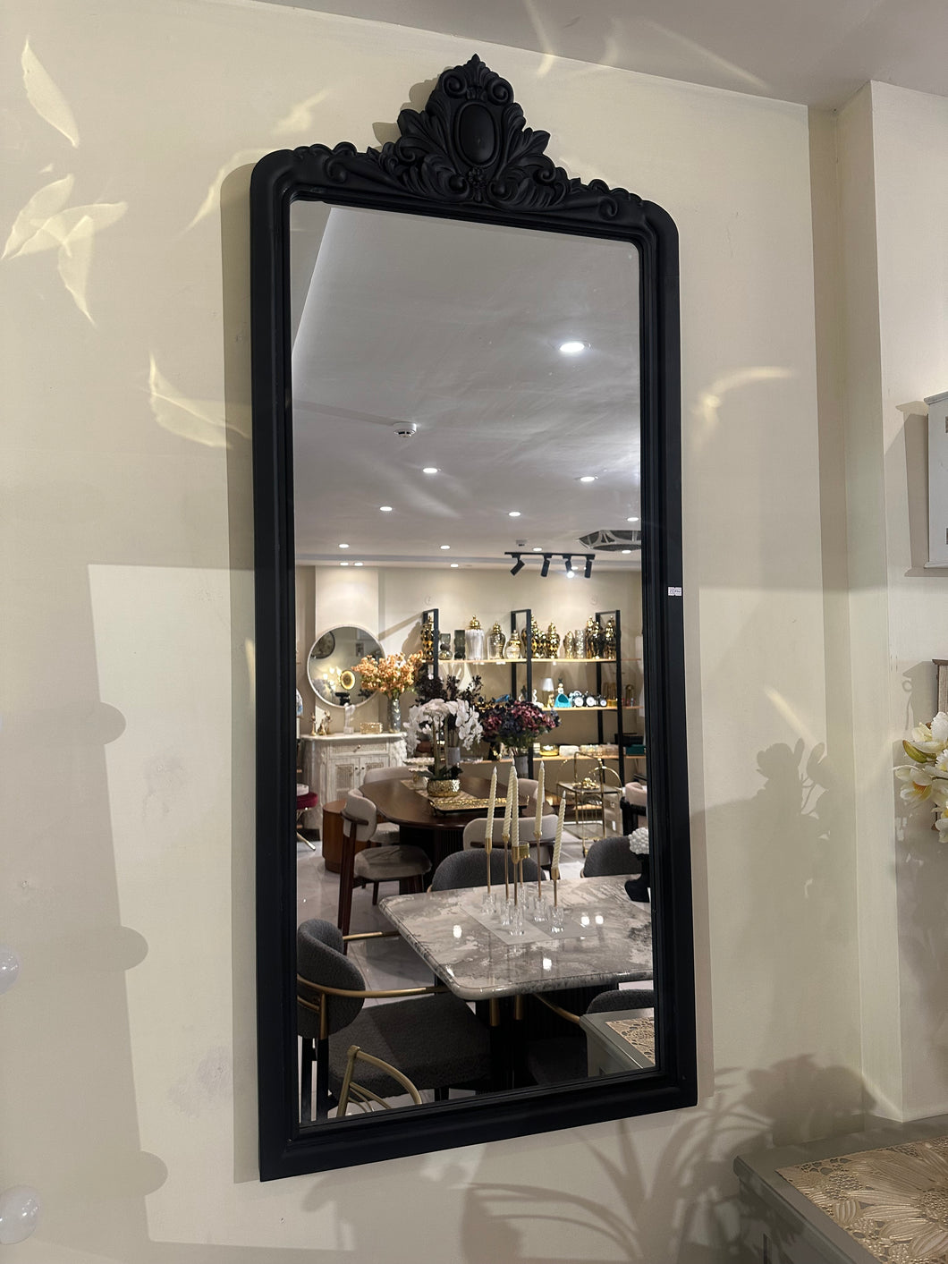 Imported Black Carved Mirror