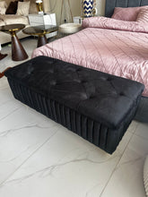 Black Velvet Storage Puffy