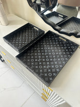 Leather Tray set Printed Black