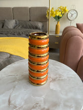 Glass Orange Gold Vase
