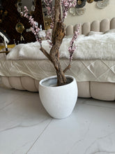 Faux Eucalyptus light pink flower Plant (medium) with Hugo planter White