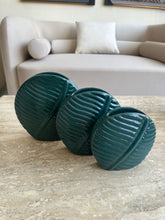 Leaf Vase set of 3 Teal Color