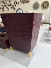 Leather Tissue Box and Dustbin 01