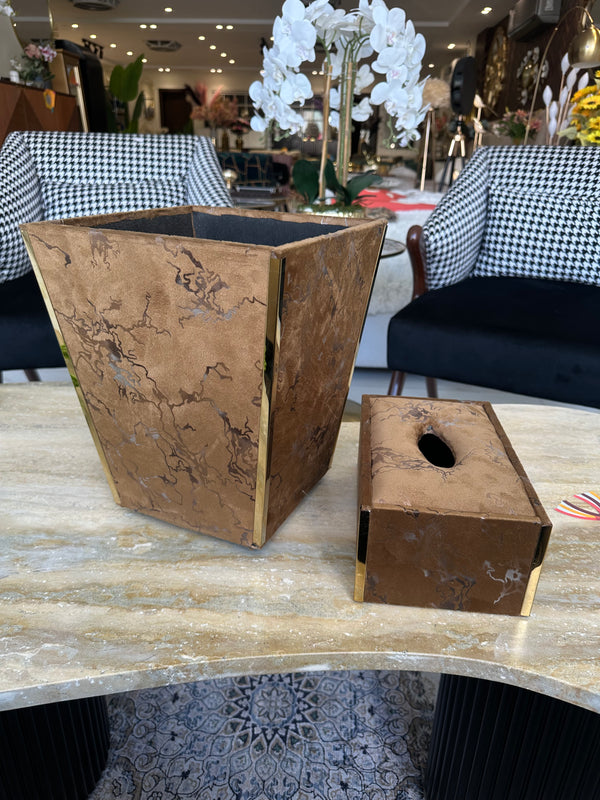 Luxury tissue box and dustbin 006
