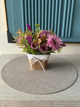 Purple Daisies in Rustic Planter 001