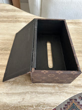 Leather Tissue box brown Printed 20
