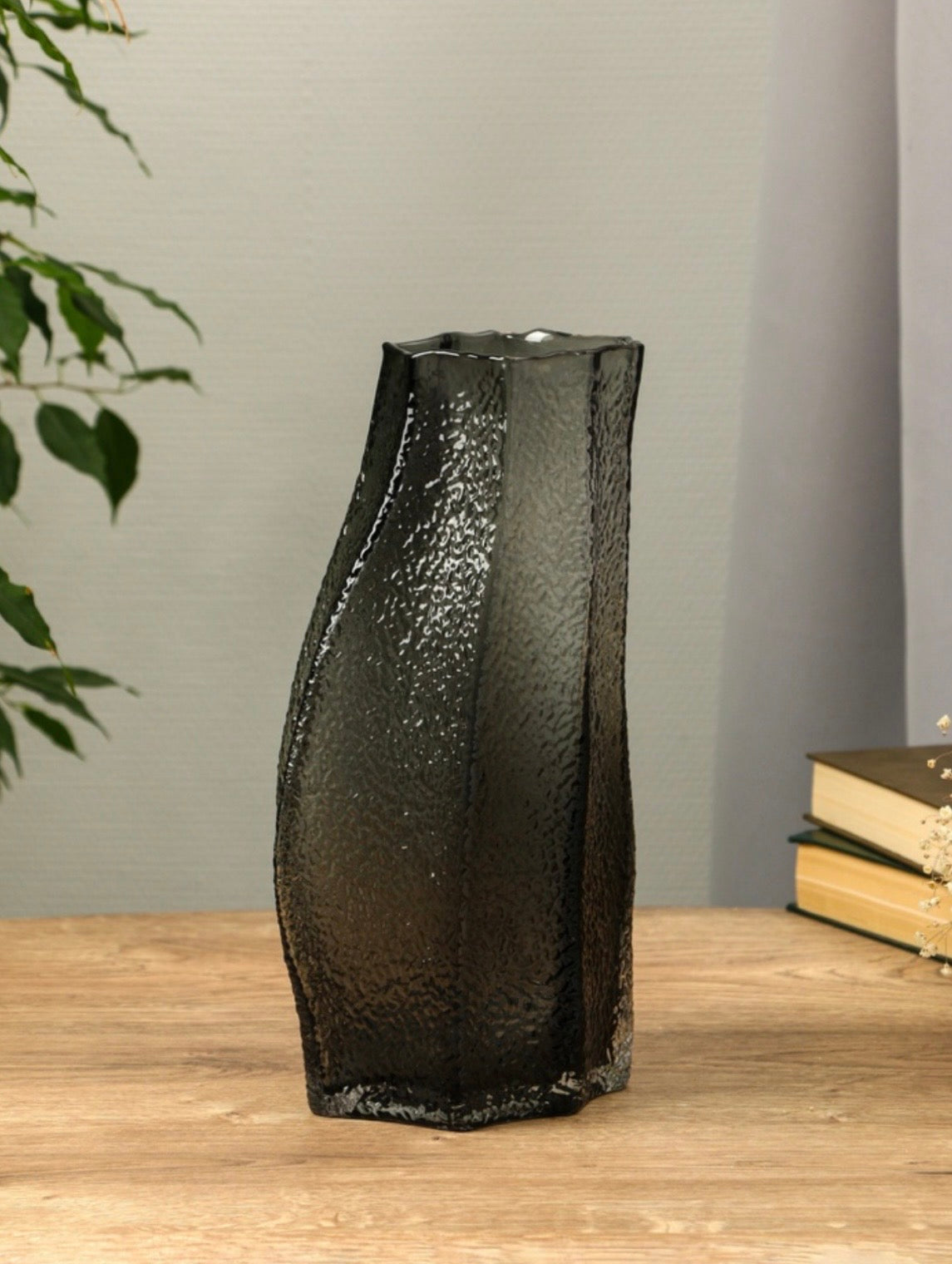 Black Frosted Glass Vase