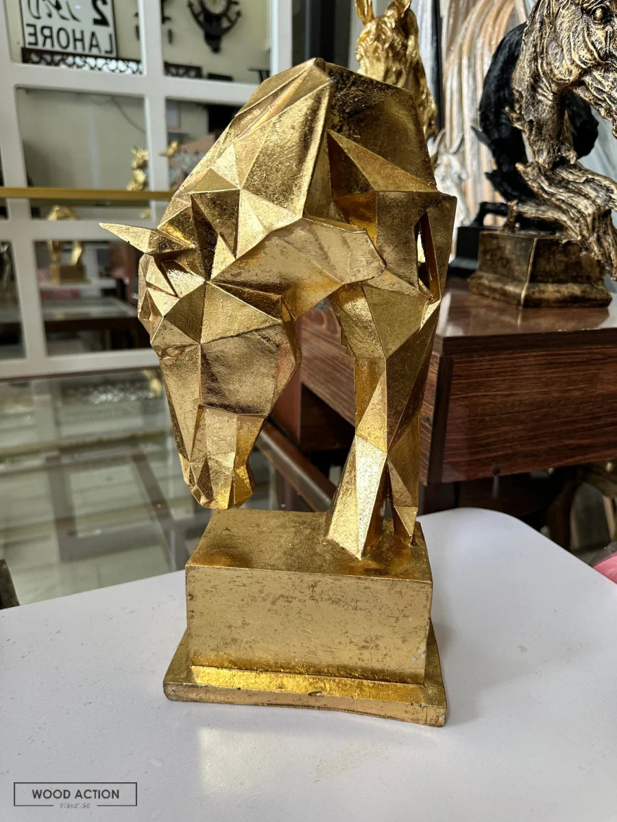 3D Horse Decor (Black White And Gold)