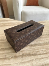 Leather Tissue box brown Printed 20