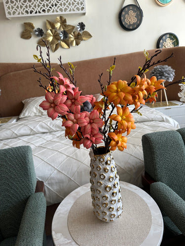 Mangnolia Artificial flower Orange/Pink Peach