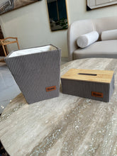 Greyish Brown tissue box and Storage box