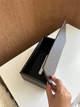 Leather Tissue box dark brown 014