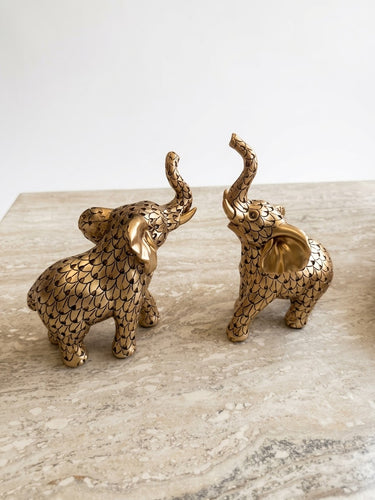 Set of 2 Gold Elephants