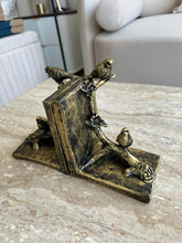 Birds on stem black antique bookend