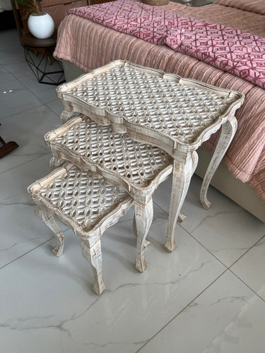 White Brood nesting table set of 3