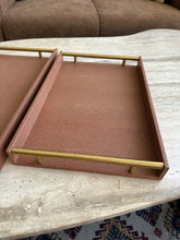 Light Brown Leather Tray set with design 016