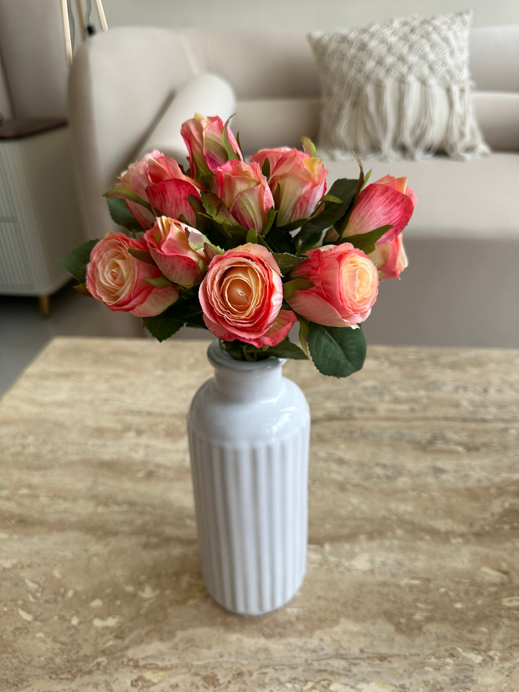Rose Bunch 003 peach & yellow