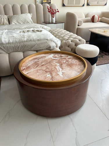 Marble Texture Sheesham Coffee Table
