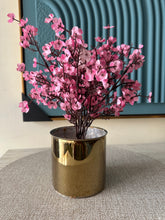 Shocking Pink Eucalyptus with Gold Planter