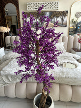 Faux Eucalyptus Purple flower Plant (medium) with Hugo planter White