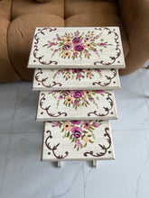 Joe nesting table set of 4 Hand painted