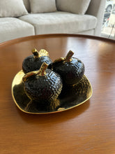 Gold Tray with Black Apples