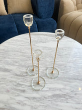 Set of 3 crystal candle stands 008