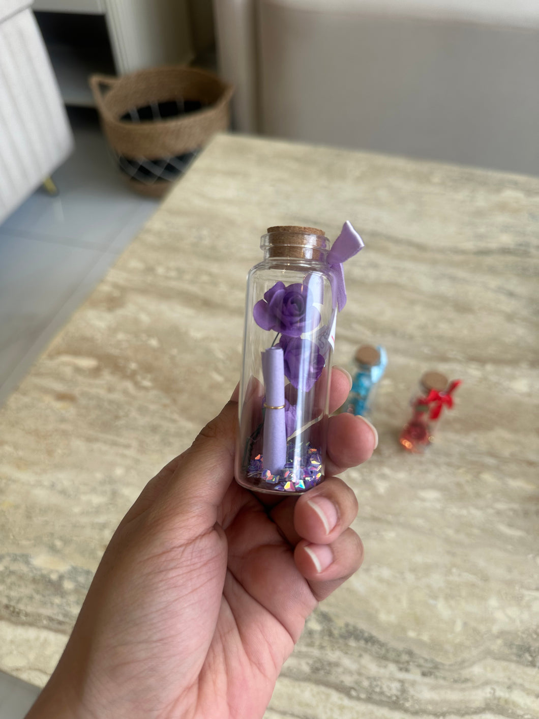 Cork bottles-Flower with msg